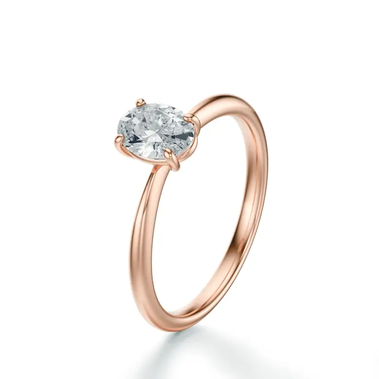 Pierścionek z owalnym diamentem z różowego złota SBPZ_034